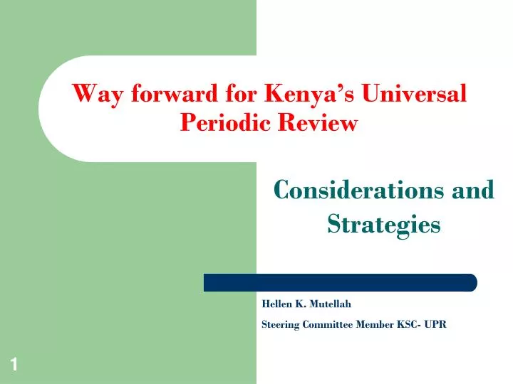 way forward for kenya s universal periodic review