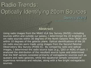 Radio Trends: Optically Identifying 20cm Sources
