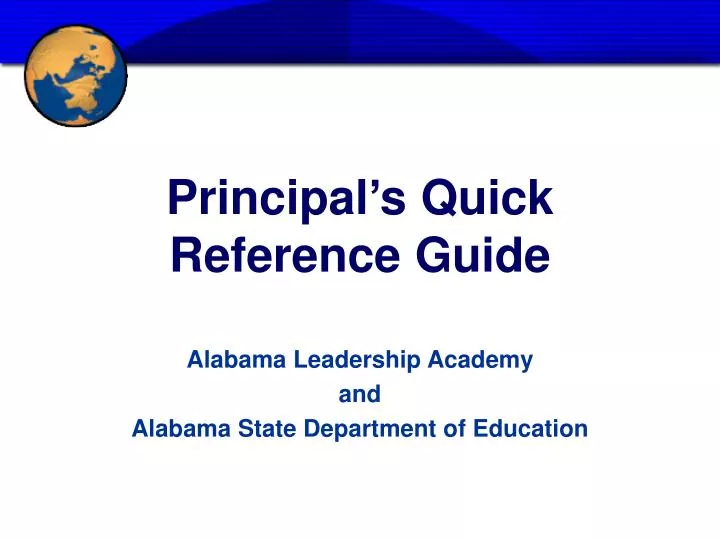 principal s quick reference guide