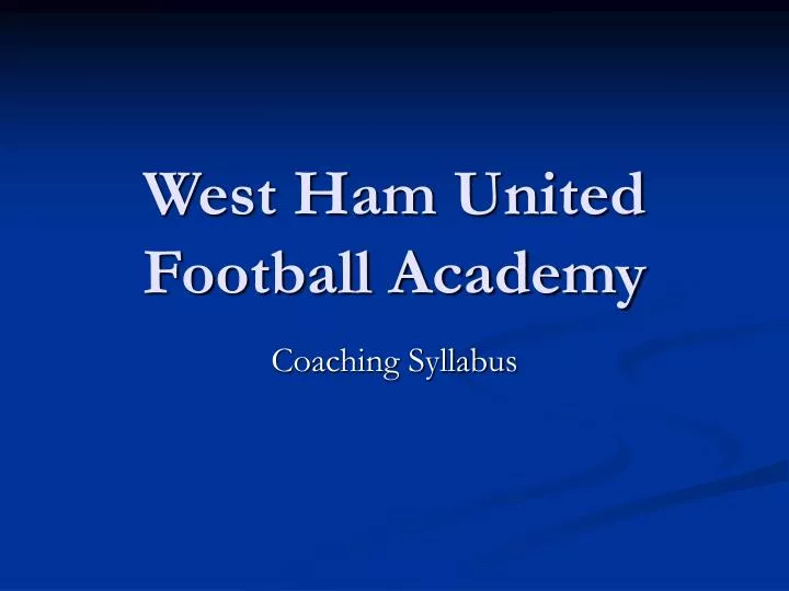 west ham united football academy