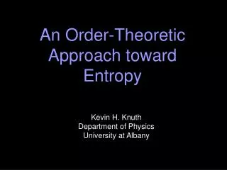 An Order-Theoretic Approach toward Entropy