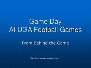 Game Day At UGA Football Games