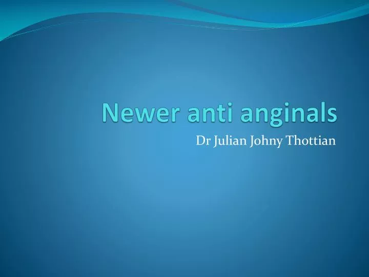 newer anti anginals