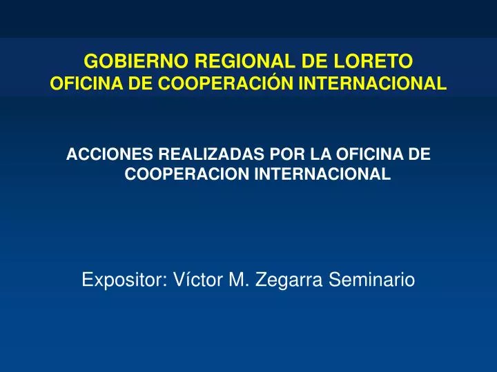 gobierno regional de loreto oficina de cooperaci n internacional