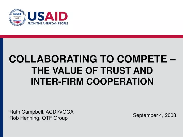 collaborating to compete the value of trust and inter firm cooperation