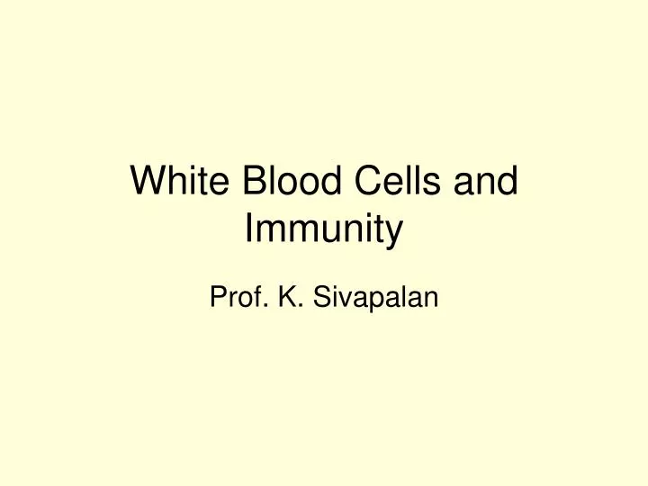 white blood cells and immunity