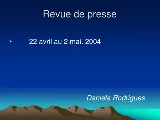 revue de presse