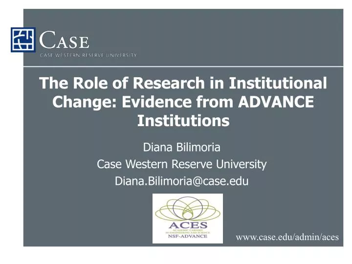 the role of research in institutional change evidence from advance institutions