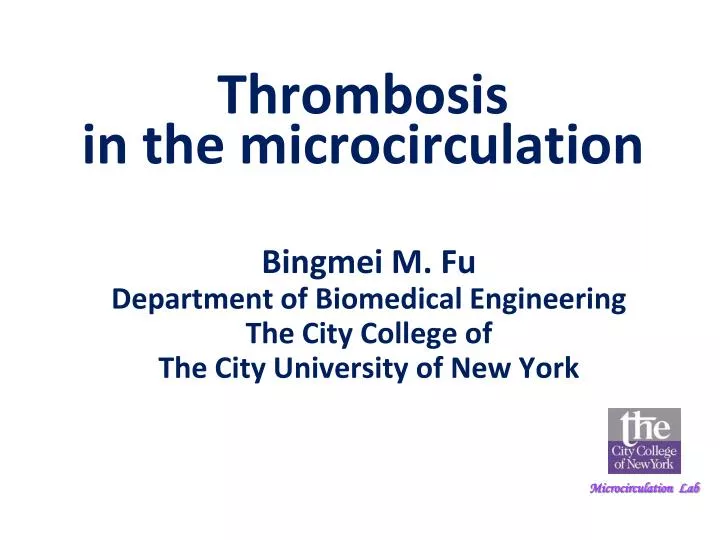 thrombosis in the microcirculation