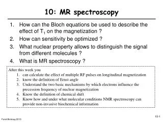 10: MR spectroscopy