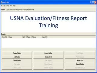 USNA Evaluation/Fitness Report Training