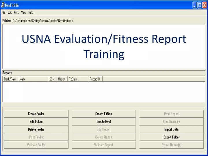 usna evaluation fitness report training