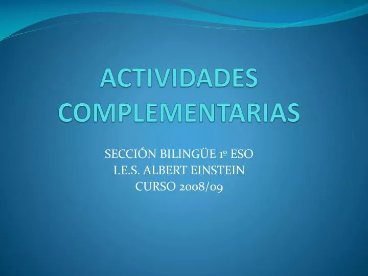 actividades complementarias