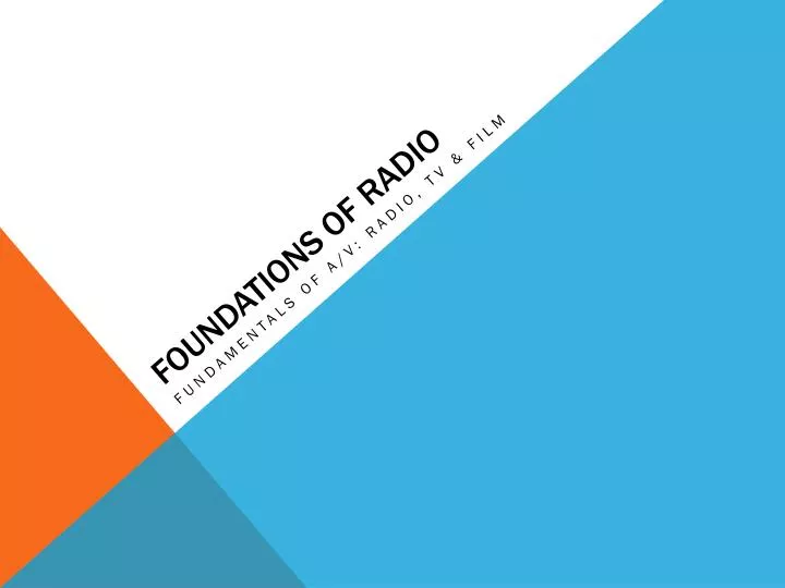 foundations of radio