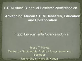 Topic: Environmental Science in Africa