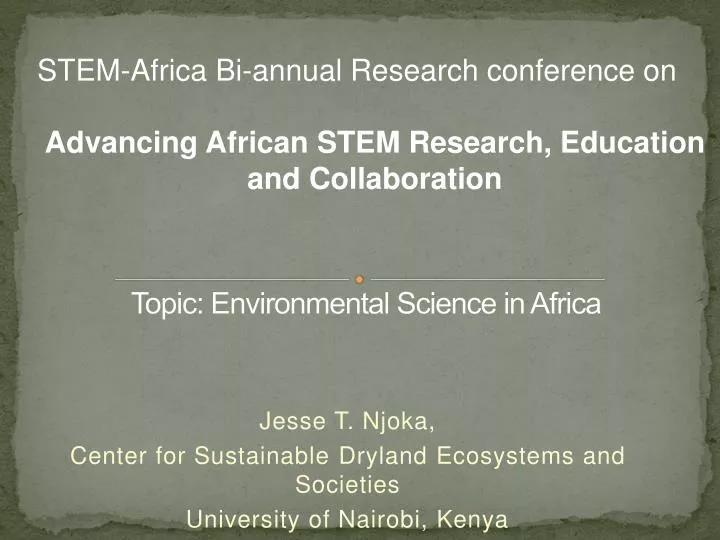 topic environmental science in africa
