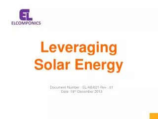 Leveraging Solar Energy