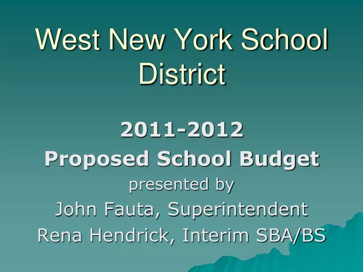 west new york school district