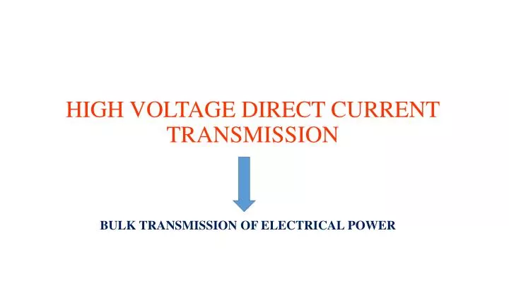 high voltage direct current transmission