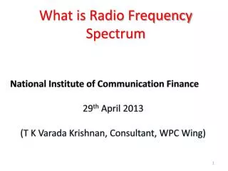 What is Radio Frequency Spectrum