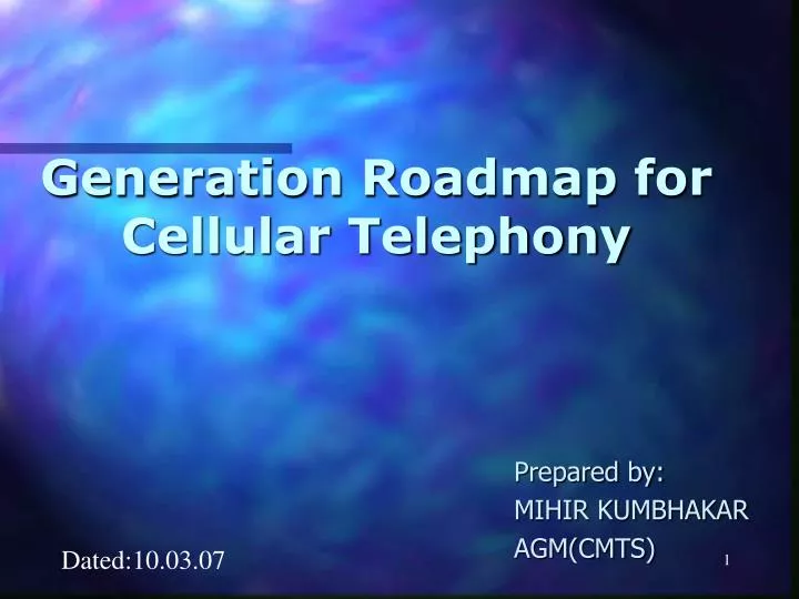 generation roadmap for cellular telephony
