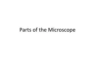 Parts of the Microscope