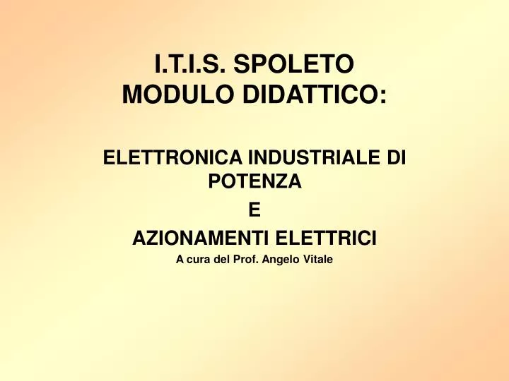 i t i s spoleto modulo didattico