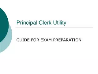 Principal Clerk Utility