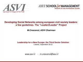 Developing Social Networks among european civil society leaders: