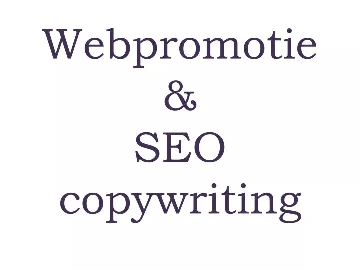 webpromotie seo copywriting