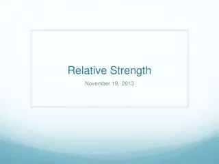 Relative Strength