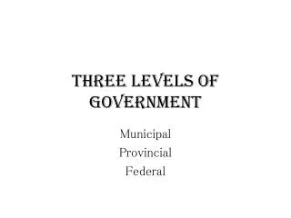 Three Levels of Government