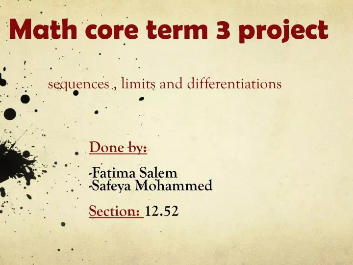 math core term 3 project sequences limits and differentiations