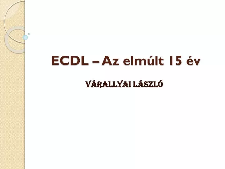 ecdl az elm lt 15 v