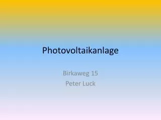 photovoltaikanlage
