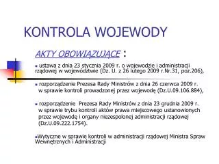 kontrola wojewody