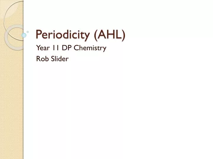 periodicity ahl