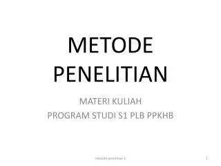 metode penelitian