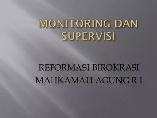 monitoring dan supervisi