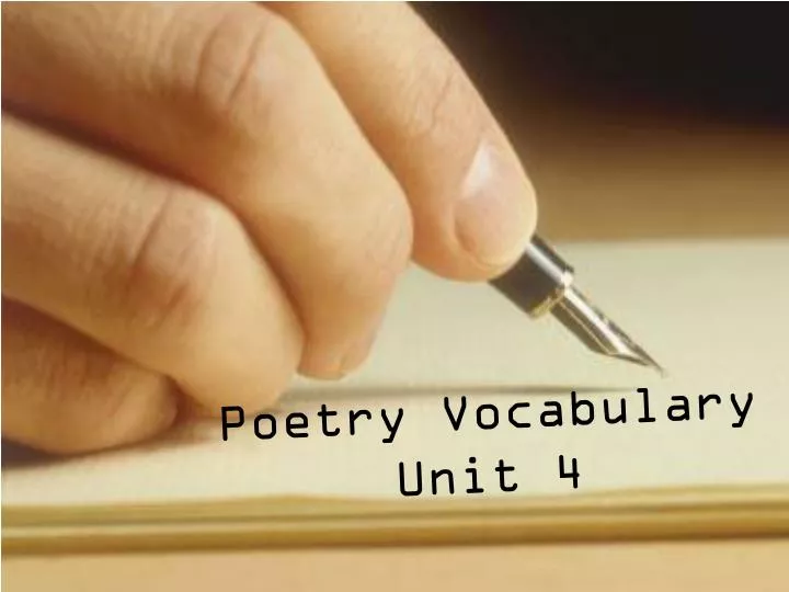 poetry vocabulary unit 4