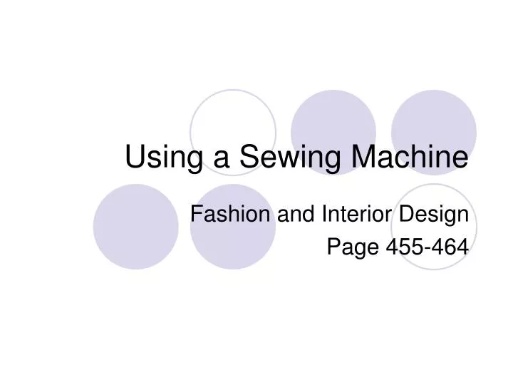 using a sewing machine