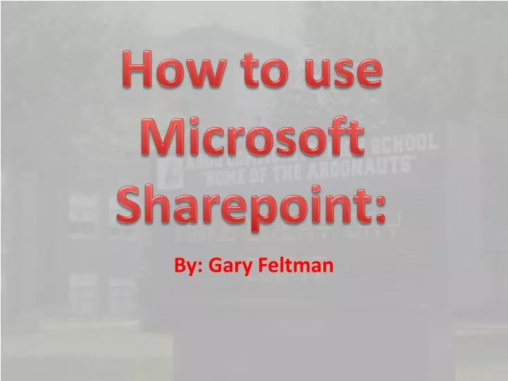 how to use microsoft sharepoint