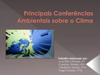 principais confer ncias ambientais sobre o clima