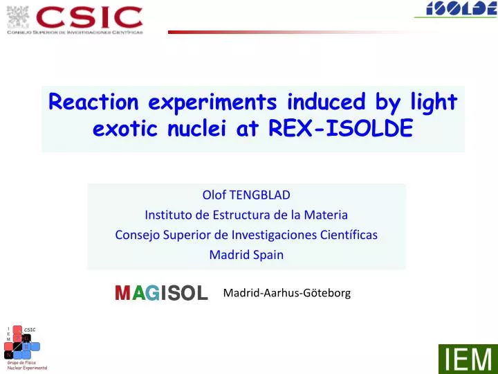 reaction experiments induced by light exotic nuclei at rex isolde