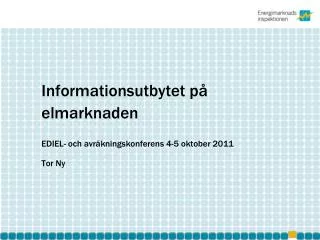 informationsutbytet p elmarknaden