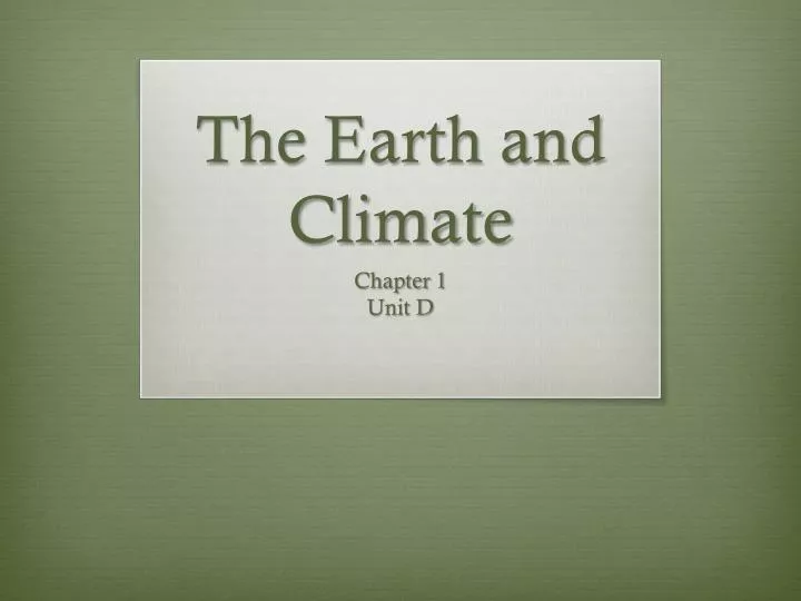 the earth and climate