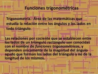 funciones trigonom tricas