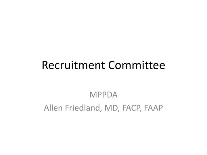 recruitment committee