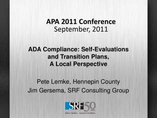 ADA Compliance: Self-Evaluations and Transition Plans, A Local Perspective
