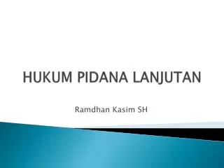 hukum pidana lanjutan